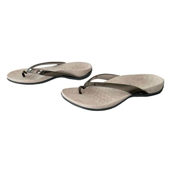 Vionic Dillon Sandal Flip Flops Thong Sandals Pewter Women’s Size 8 Wide - Picture 2 of 8